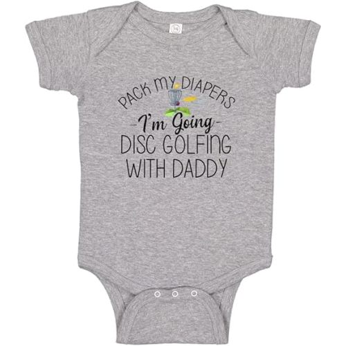 I'm Going Disc Golfing with Daddy Baby One Piece Toddler T-Shirt for Dad's Future Frisbee Golf Buddy