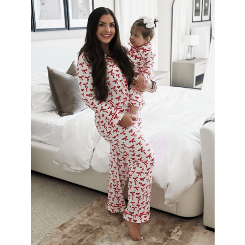 Red Bows / Organic Pointelle Women's Lounge Set