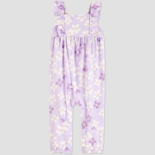 Carter's Just One You®️ Baby Girls' Floral Ruffle Romper- Purple 18M