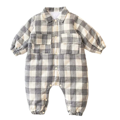 Thick Plaid Romper