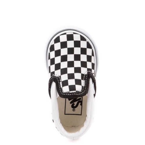Vans Slip-On Checkerboard Skate Shoe - Baby / Toddler - Black / White | Journeys