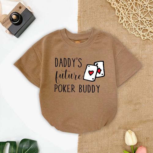 Daddy's Future Poker Buddy Romper Sweatshirt, Funny Baby Bodysuit, Dad and Baby Matching Outfit, Baby Shower Gift for Dad, Newborn Clothes