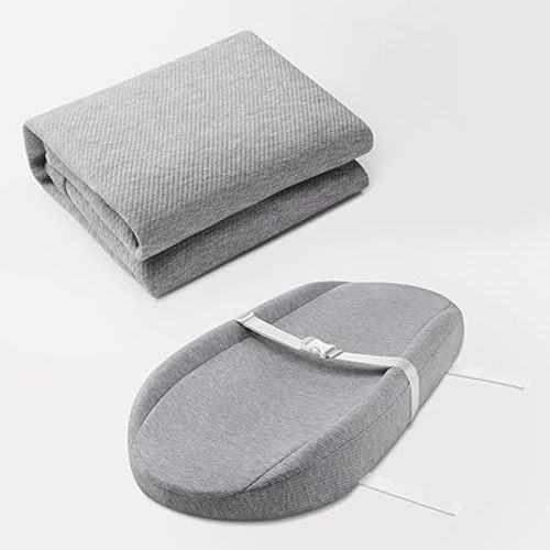 Blissful Diary Diaper Changing Pad Cover, Ultra Soft Breathable & Washable Baby Changing Table Pad Cover for Baby Girls and Boys - Gray