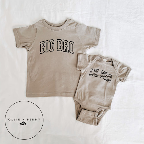 Big Bro Shirt, Lil Bro Shirt, Big Sis Shirt, Lil Sis Shirt, Ollie and Penny, Sibling Hospital Outfits, Matching Shirts. Sibling Tees