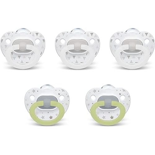 NUK Comfy Orthodontic Pacifiers, Timeless Collection, 0-6 Months, 5 Count