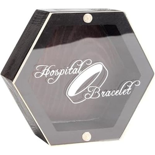 Wooden Baby's First Keepsake Box, Newborn Essentials Must Haves Memory Box, Baby Memory Souvenir Collection Box, New Parent Newborn Baptismal Birthday Gift for Mementos (Hospital Bracelet)