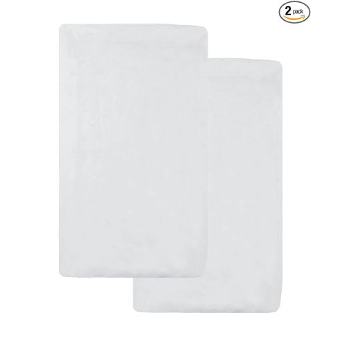 American Baby Company 2 Pack 100% Natural Cotton Fitted Cradle/Bassinet Sheets 36" x 18" - Soft, Breathable & Hypoallergenic Bed Sheets, White, Neutral for Boys & Girls