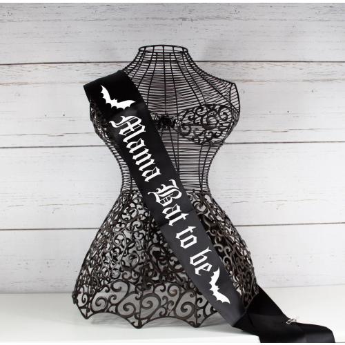 Mama Bat Gothic Sash, Mom to Be Emo Sash, Custom Alternative Sash, Gothic Baby Shower Sash , Baby Brewing