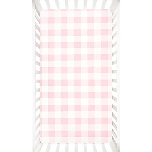 DILIMI Fitted Crib Sheets for Baby Boys and Girls, Ultra-Soft Breathable Baby Crib Sheet Fits Standard Crib and Toddler Mattress, Pink Checkered