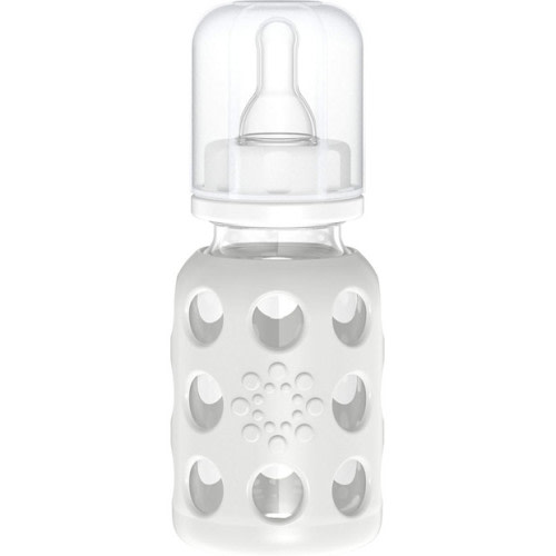 Lifefactory Glass Baby Bottle with Stage 1 Nipple and Protective Silicone Sleeve