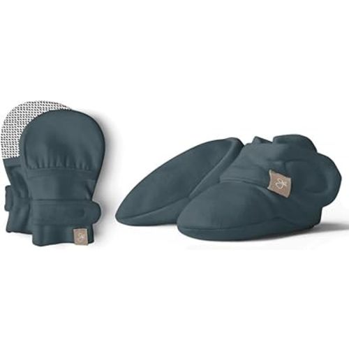 goumikids Stay-On Mitts and Boots Bundle Midnight, 0-3 Months