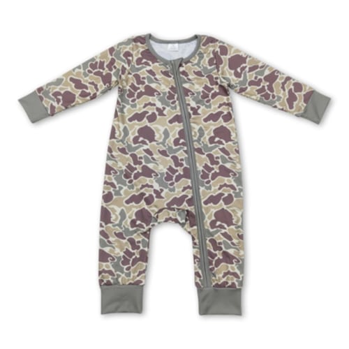 YAWOO Hunting Camo Toddler Romper Clothes Baby Sleepers,Size 3M-2Years