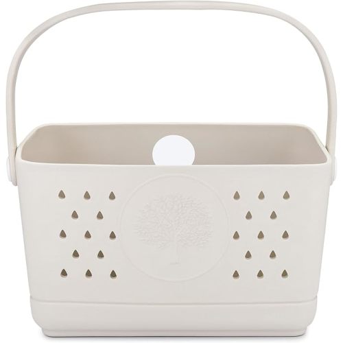 Parker Baby Large Bath Caddy | BPA Free & Food Grade Shower Caddy Organizer for Toys & Supplies | Quick-Dry, Sturdy & Perfect Size Shower Basket w/Handle in Neutral Colors