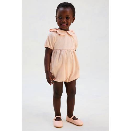 PETAL-COLLAR COTTON ROMPER SUIT