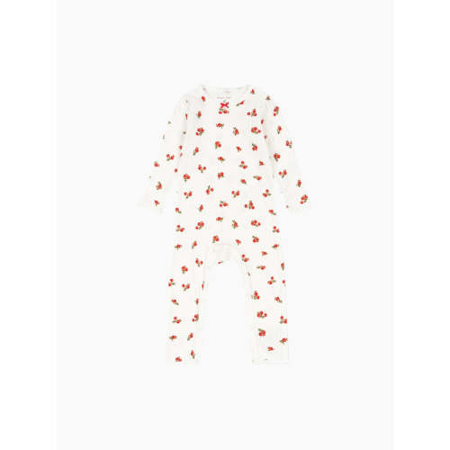 Pointelle Minnie Romper in Rose Red