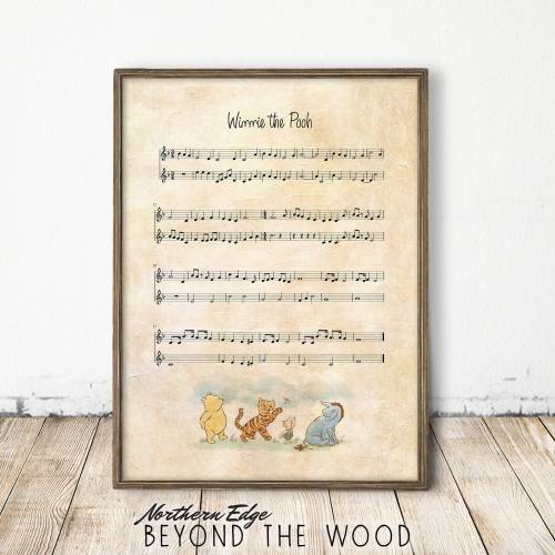 vintage winnie the pooh them, winnie the pooh print, winnie the pooh art, nursery print, winnie the pooh decor, winnie the pooh nursery art
