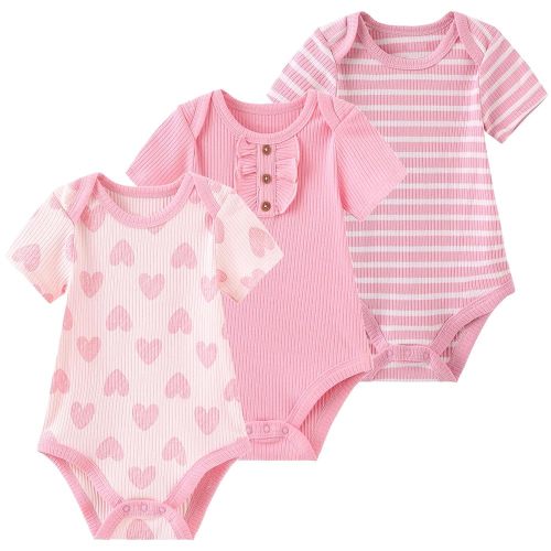 Ruliby Baby Bodysuit Boy Girl Clothes Soft Newborn Infant Outfit Short Sleeve Romper