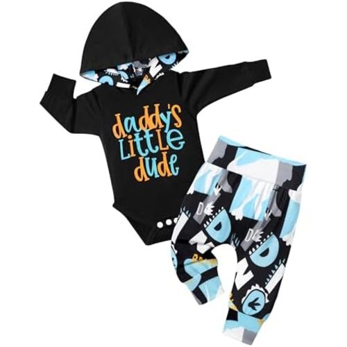 Fommy Newborn Baby Boy Clothes Plaid Letter Print Long Sleeve Hoodies + Long Pants 2PCS Fall Winter Outfits Set