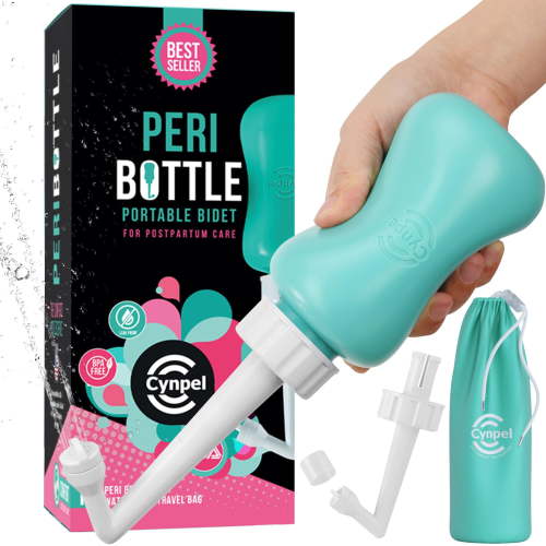 Peri Bottle - Postpartum and Perineal Care - Portable Travel Bidet Sprayer for Women or Men- Tortoise HSA/FSA Eligible