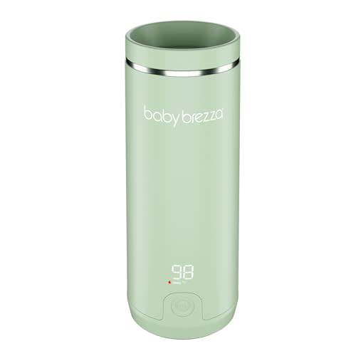 Baby Brezza Superfast Portable Baby Bottle Warmer – 67% Faster - Travel Breastmilk Warmer and Formula Warmer - Safe, Even Heating - Up to 9oz - No Adapters, Green