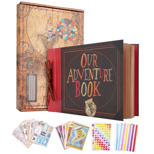 3D Embossed Our Adventure Book, UP Movie, DIY Scrapbook Handmade Photo Album, Wedding, Retro Kraft Album Anniversary Valentines Personalized