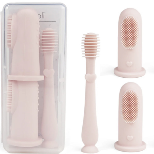 Baby Finger Toothbrush & Tongue Cleaner Oral Set 3m+ (Blush)