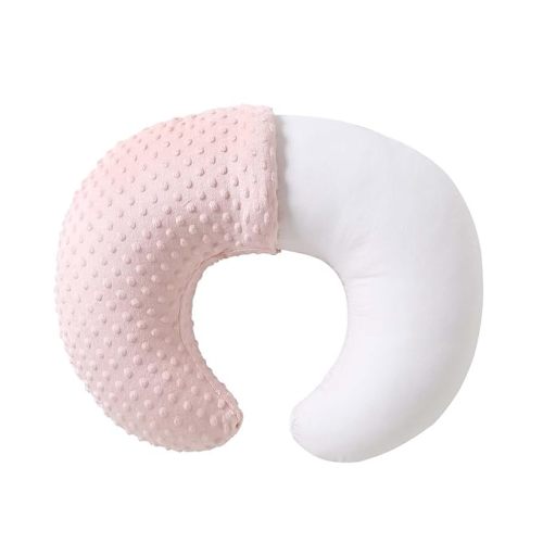 Nursing Pillow and Positioner, Breastfeeding, Bottle Feeding, Baby Sitting Support with Removable Ultra Soft Cover, Tummy Time Support for Baby Boys and Girls (Lightpink)