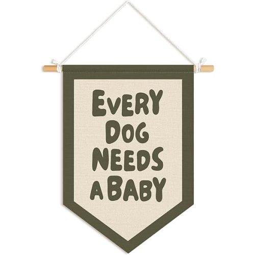 Every Dog Needs a Baby Wall Pennants Banners,Baby Shower Decor,Baby Sign,Pregnancy Announcement Babe Gender Reveal Shower Wall Hanging Pennant Flag Banner for Newborn Room Bedroom Playroom