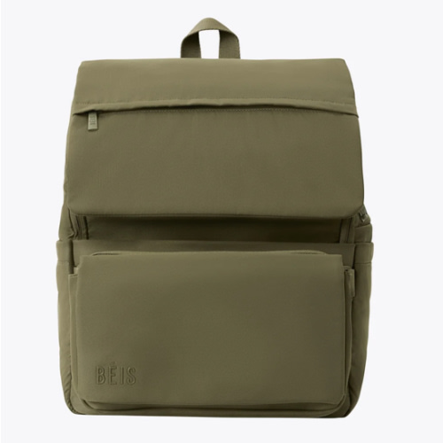 BÉIS 'The Ultimate Diaper Backpack' in Olive - Green Backpack Diaper Bag