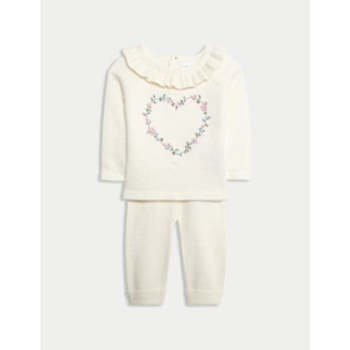 M&S | Knitted Floral Heart Outfit