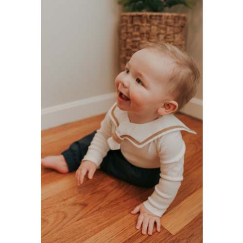 Sailor Style Bib- White
