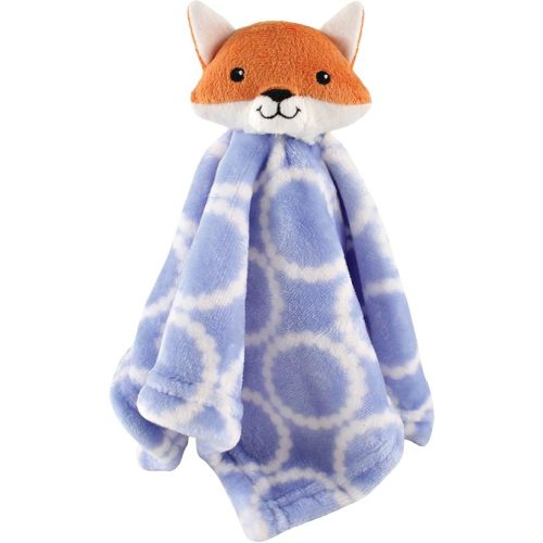 Hudson Baby Unisex Baby Animal Face Security Blanket, Blue Fox, One Size