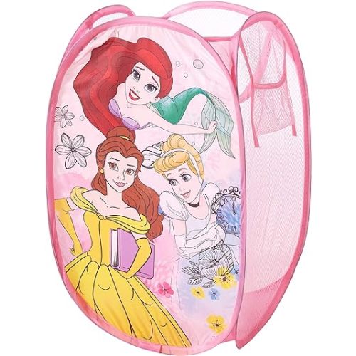 Disney Princess Pop Up Hamper with Durable Handles, 21"H x 13.5"W x 13.5" L