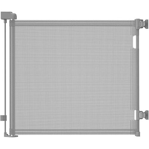 Retractable Baby Gate,Mesh Baby Gate or Mesh Dog Gate,33" Tall,Extends up to 55" Wide,Child Safety Gate for Doorways, Stairs, Hallways, Indoor/Outdoor(Grey,33"x55"