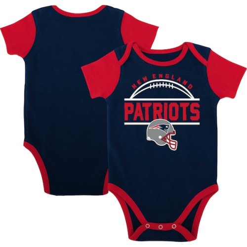 Newborn & Infant New England Patriots Navy/Red Home Field Advantage Three-Piece Bodysuit, Bib & Booties Set