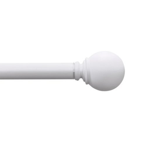 Mainstays Ball Collection Single Adjustable Curtain Rod Ball Finial, 30"-84"