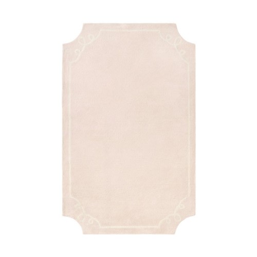 Scroll Border Wool Viscose Rug- Blush 4x6