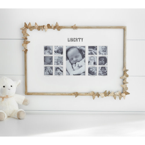 Monique Lhuillier Silver Butterfly First Year Frame (15.5" x 22")