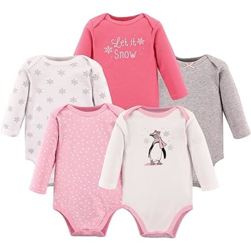 Hudson Baby unisex-baby Cotton Long-sleeve Bodysuits