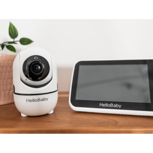 HelloBaby No WiFi Baby Monitor 5" Screen 30-Hour Battery Pan-Tilt-Zoom Video Upgrade with Camera and Audio, Night Vision, VOX, 2-Way Talk, 8 Lullabies and 1000ft Range, HB6550