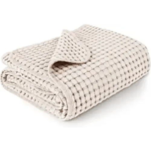 Konssy Waffle Baby Blankets, Nursery Blankets for Boys Girls, Swaddle Blankets Neutral Soft Lightweight Toddler and Kids Throw Blankets(Oat)