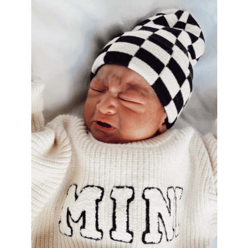 Baby's First Hat®, Black/Sand Checkerboard