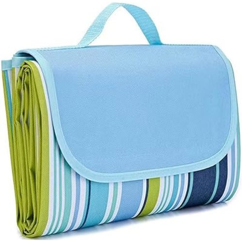 Large 80"x 60" Beach Blanket, Outdoor Picnic Blankets, Waterproof Sandproof Portable Blankets, Foldable and Lightweight for Spring Summer Camping, Beach, Park (Blue)