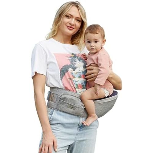 Hip Carrier,Baby Carrier Hip Seat Waist for Baby with Adjustable Strap and Pocket,Ergonomic Baby Hip Holder for Newborns & Toddlers (Light Grey)