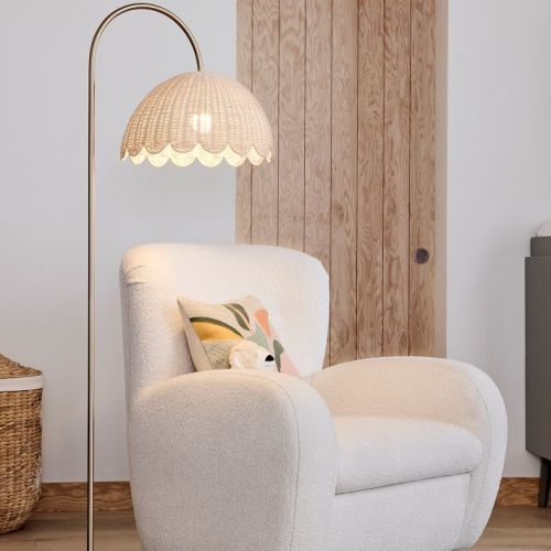 Rattan Bubble Floor Lamp (60")