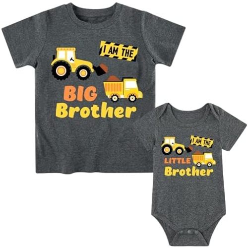 Funnycokid Big Brother Little Brother Matching Outfits Toddler Lil Bro Boy Shirts Set Baby Gifts Clothes
