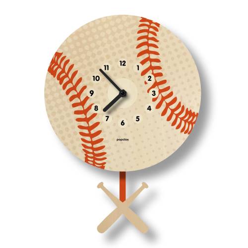 Baseball Pendulum Clock - Kids Room Decor - Gift for Newborns - Nursery Decor - Fantasy - Sports Clock for Kids - Cute Design - Made in USA