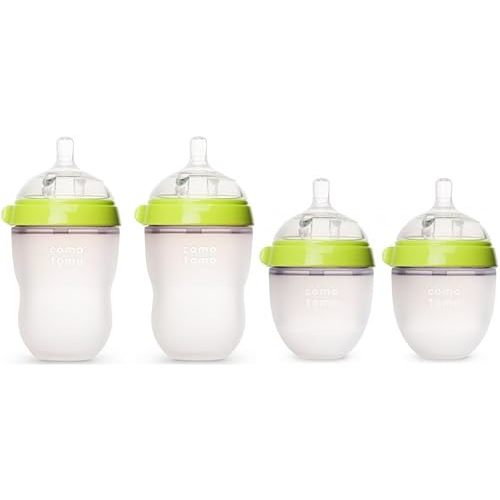 Comotomo 5 oz and 8 oz Baby Bottles, 4 Pack