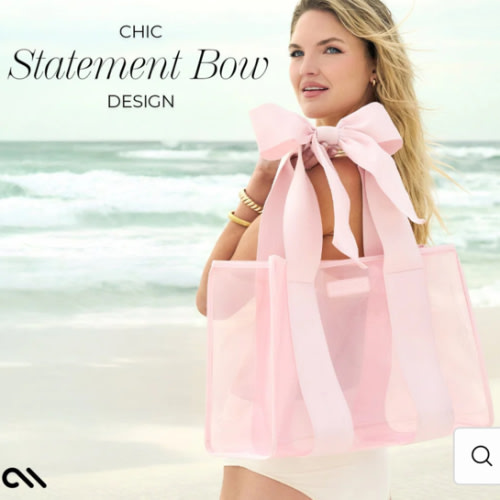 Special Edition Bow Beach Tote With Phone Pouch