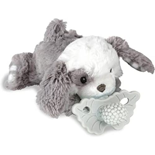 RaZbaby RaZbuddy RaZberry Teether/Pacifier Holder w/Removable Baby Teether Toy - 0M+ - Bpa Free (Puppy)